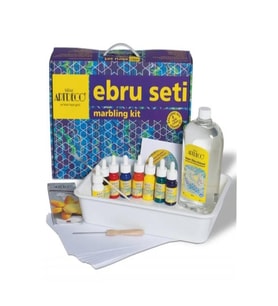 Ebru Boya Seti A4 23 Parça 8 Renk Damlalıklı 1 Paket Art Deco Ebru Başlangıç Sanat Seti 1 Paket