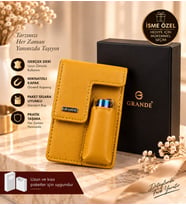 Grande 451 Hakiki Deri Sigaralık (Hardal Sarısı)