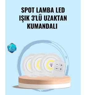 Ev Ofis Kamp İçin Uygun Uzaktan Kumandalı Yapışkanlı Kablosuz Led Spot Lambalar