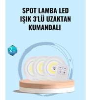 Ev Ofis Kamp İçin Uygun Uzaktan Kumandalı Yapışkanlı Kablosuz Led Spot Lambalar
