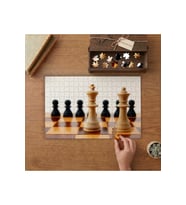 Satranç Oyunu Tasarımı 240 parça Ahşap Puzzle Ahşap Kutuda MP08973