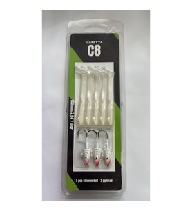 Caretta C8 10cm 10gr 5+3 Silikon Yem Silver Pearl