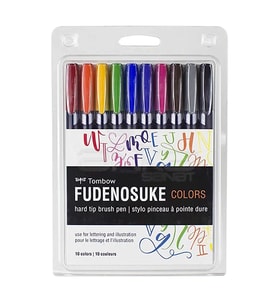 Tombow Fudenosuke Brush Pen Fırça Uçlu Kalem 10lu Set