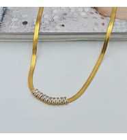 Gold Zirkon Taşlı İtalyan Model Zincir Kolye