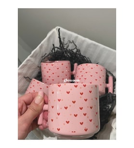 Pembe Kupa, Kalpli Kupa, Kalpli Bardak Altlığı, Bardak Altlığı, Doğum Günü Hediyesi, Kahve Kupası
