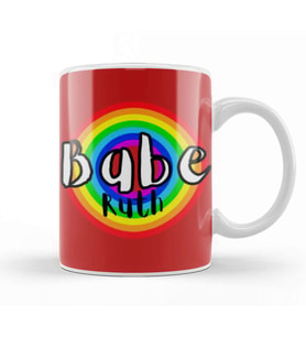 Babe Ruth Baseball  Retro Rainbow Style Kupa Bardak Porselen