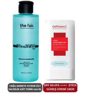 the fair. Yağlı Akneye Yatkın Cilt Salisilik Asit Tonik 200 ml ve SPF 50+/PA Stick Güneş Kremi 19 gr