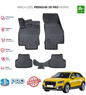 AUDİ Q2 ARACA ÖZEL 3D PASPAS 2017 2018 2019 2020 2021 2022 2023