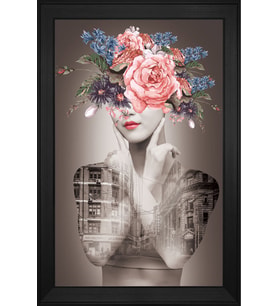 Kadın Motifli Kanvas Tablo 50 x 70 cm Siyah Çerçeve