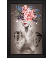 Kadın Motifli Kanvas Tablo 50 x 70 cm Siyah Çerçeve