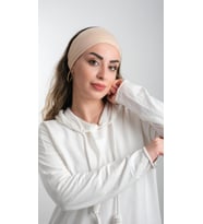 Sütlü Kahve Bandana Saç Bandı Viskon Düz 3012_26