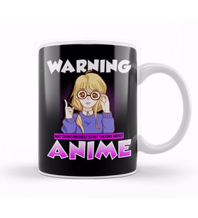 Warning May Spontaneously Start Talking Anime Kupa Bardak Porselen