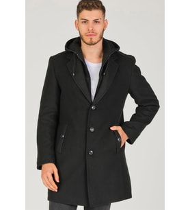 PLT8406 DEWBERRY ERKEK PALTO-SİYAH