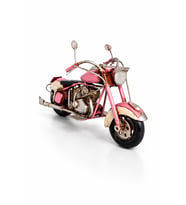 Dekoratif Metal Motosiklet Modeli – Retro Nostaljik Masa & Raf Dekoru (Pembe)