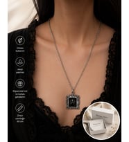 Gotik Siyah Örümcek Çerçeveli Unisex Kolye – Vintage Gothic Tasarım 60 cm Zincir