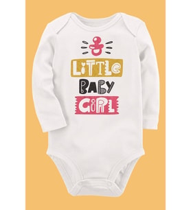 Organik Baskılı Pamuklu Unisex Bebek Body UZUNE269