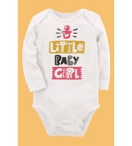 Organik Baskılı Pamuklu Unisex Bebek Body UZUNE269