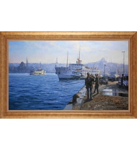 ALTIN ÇERÇEVELİ PASPARTULU TABLO CR593