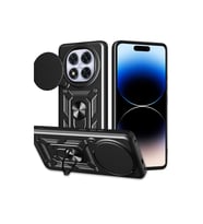 Xiaomi Redmi Note 14 Pro Plus Kılıf Pars Lens Yüzüklü Silikon - Siyah