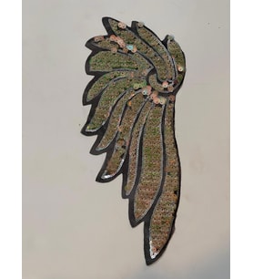 34X13 CM PUL PAYETLİ MELEK KANADI APLİKE ARMA YAMA DİKİŞ AKSESUARI