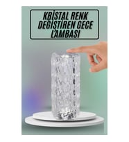 Mey İthalat® Masa ve Gece Lambası Şık ve Dayanıklı Sensörlü Şarjlı Kristal Lamba
