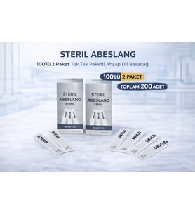 Steril Abeslang 100'Lü 2 Paket Tek Tek Paketli Ahşap Dil Basacağı Spatula Toplam 200 Adet