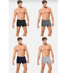 ANIT 1284 ERKEK NEFES ALAN BAMBU KARIŞIK RENKLİ BOXER 4 ADET (Çok Renkli)