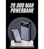 Hızlı Şarj Özellikli 20.000 Mah Dijital Göstergeli USB Girişli Android ve İOS Uyumlu Powerbank
