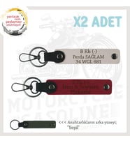 Yol Tutkunlarına, İsim Plaka ve B- Kan Grubu Yazılı Kişiye Özel x2 Anahtarlık Set, Kırmızı-Pudra-Ysl (Çok Renkli)