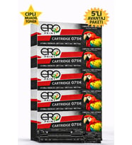 Canon CRG 071H / 5646C002AA Çipli Muadil Toner - 2500 Sayfalık - 5'li Avantaj Menü