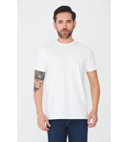 Beyaz Bisiklet Yaka Basic T-Shirt