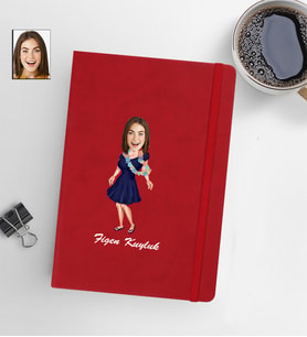 Kişiye Öze Kadın Model 13x21 Kırmızı Defter-20