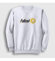 Presmono Unisex Beyaz Fallout 76 Logo Oyun Sweatshirt 420971tt (Beyaz)