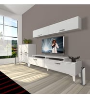 Decoraktiv Ekoflex 6Y Slm Silver Tv Ünitesi Tv Sehpası - Parlak Beyaz