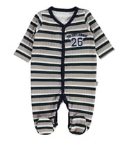 Civil Baby Kare Çizgi Empirme Patikli 1-9 Ay Tulum - Bej