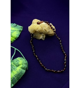 Kahverengi Orijinal Damla Kehribar Çocuk Bebek Kolyesi