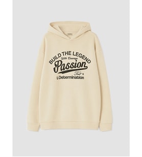 LCW Kids Bej Baskılı Erkek Çocuk Kalın Sweatshirt