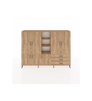 Arges Dolap 11 Raflı 3 Çekmeceli 7 Kapaklı 220x30x163 Çam-Çam