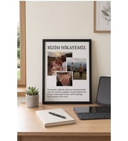 Kişiye Özel Bizim Hikayemiz Fotoğraf Çerçevesi Sevgiliye Aileye Özel Anı Hediyesi Dekoratif Tasarım
