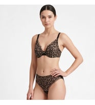 Kadın Tül Dantel Kumaş Leopar Desen Balenli Desteksiz Sütyen ve Dantel String 2'li Takım Bedenler için Ayrı Ayrı Sepete Ekleyiniz (Siyah Seçim Sütyen) (Renkli Seçim Külot) BB2845