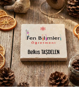 Kişiye Özel Fen Bilimleri Öğretmeni Bardak Altlığı Öğretmenler Günü Hediyesi (Krem)