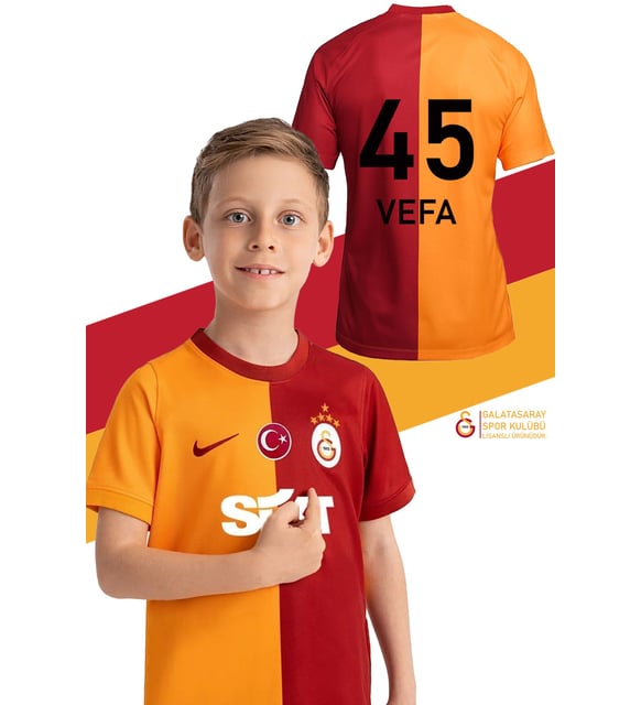 Galatasaray Orijinal Lisanslı 23-24 Parçalı 5 Yıldızlı İsme Özel Çocuk Forma (Sarı-Kırmızı)