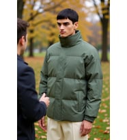 Erkek Oversize Fit Dik Yaka Düşük Kol Mont Fonksiyonel Dayanıklı Kaliteli Konforlu Estetik