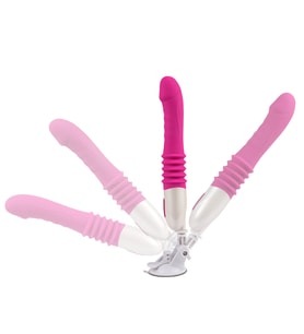 Hızlı Express Usb Şarjlı Silikon Otomatik Makinesi Vantuzlu Vibratör Dildo Penis