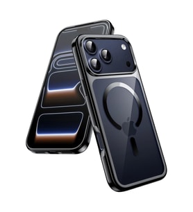 Apple iPhone 17 PRO Kılıf Kamera Çevresi Korumalı Renkli Magsafe Şarj Uyumlu Şeffaf Silikon (Siyah)