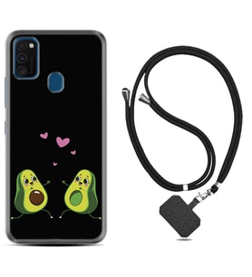 Samsung M21 M22 M23 M30 M31S M32 Kılıf Boyun Askılı Silikon Aşık Avokadolar 1642