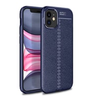 Apple iPhone 12 Mini 5.4'' Deri Görünümlü Silikon Lacivert