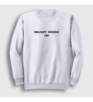 Presmono Unisex Beyaz Beast Mode Gym Spor Sweatshirt 370298tt (Beyaz)