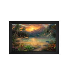 Manzara Temalı Kanvas Tablo 50 x 70 cm Siyah Çerçeve