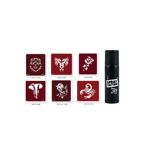 Aslan Fil Spray Tattoo Geçici Sprey Dövme Seti